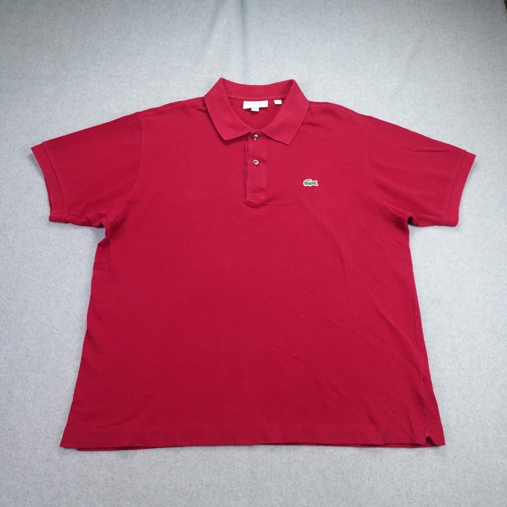 Lacoste Polo Shirt Mens XL 6 Maroon Short Sleeve Classic Fit Cotton Golf Casual